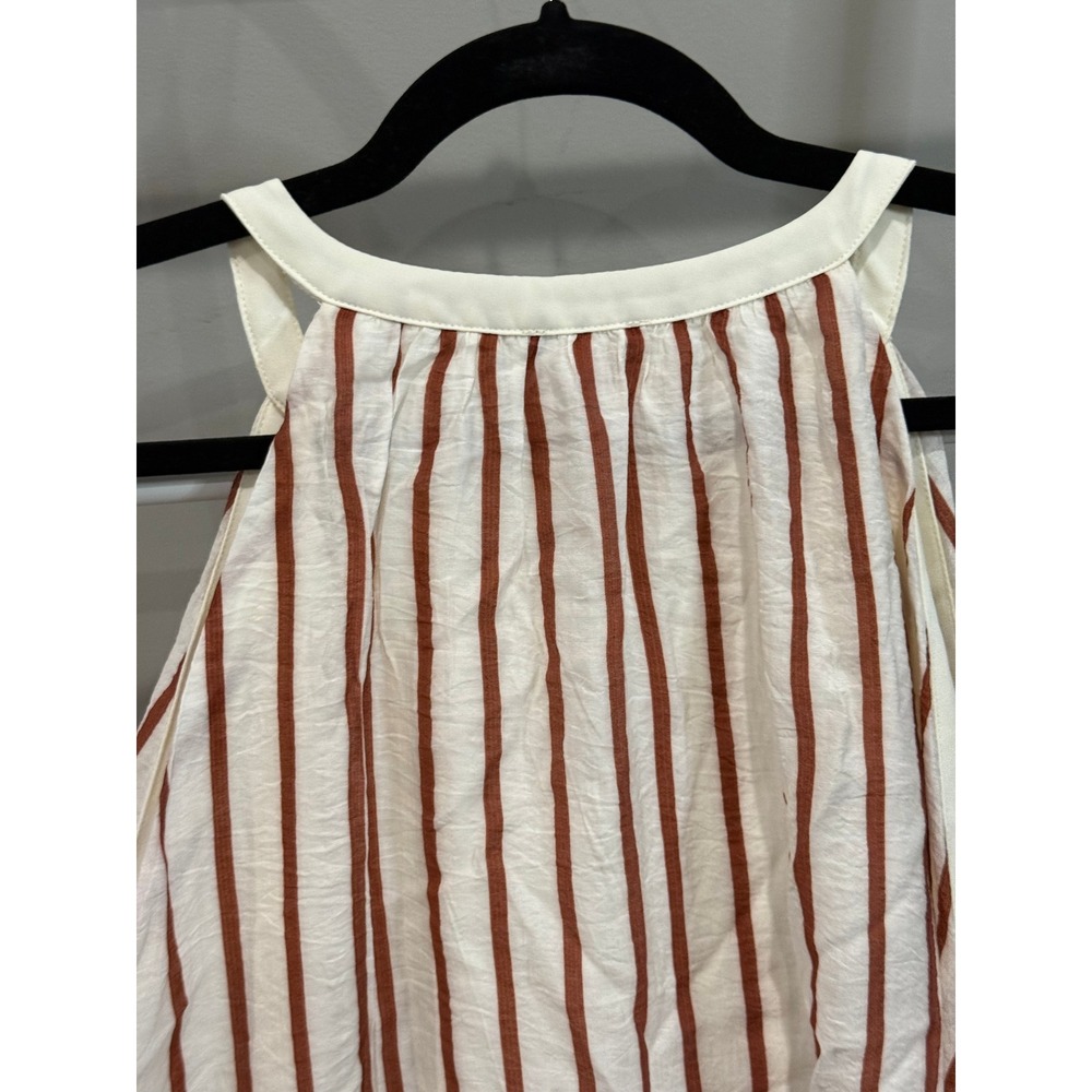 Vince Camuto‎ Womens XXL Striped Halter Blouse Chili Red Cream NWT Boho Nautical - Picture 7 of 8